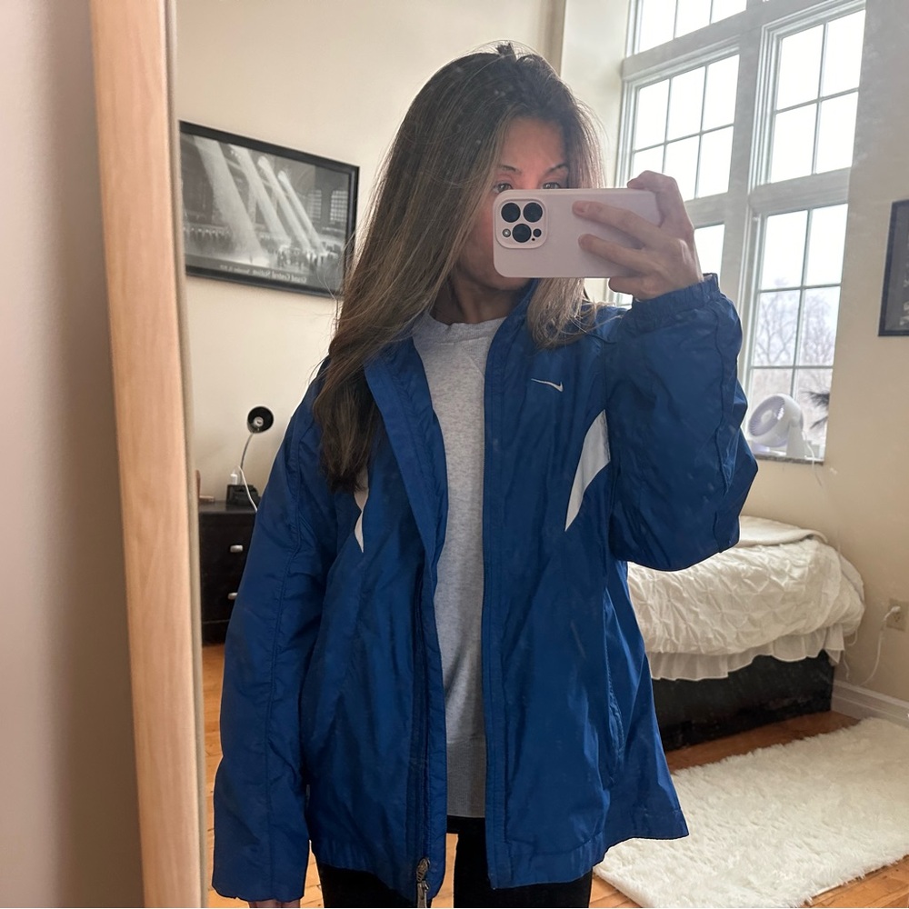 nike blue and white vintage jacket